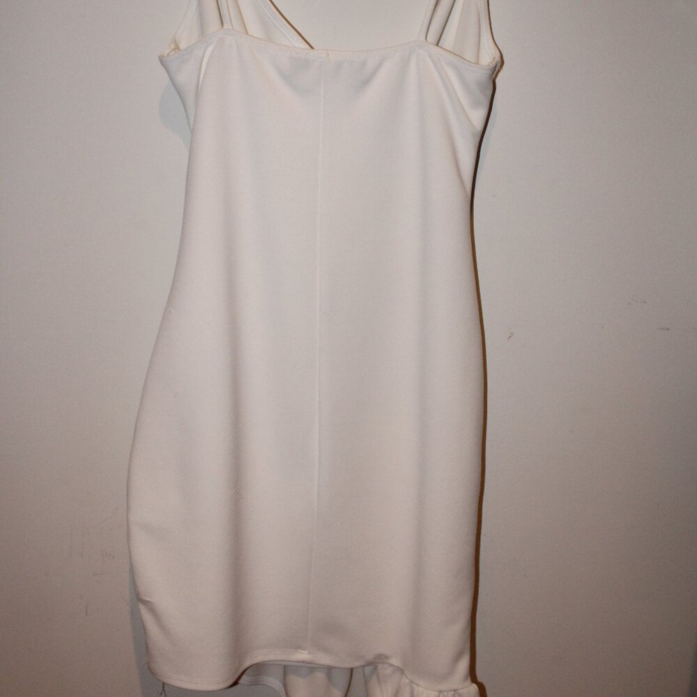 White Ruffle Mini Dress - Picture 4 of 4